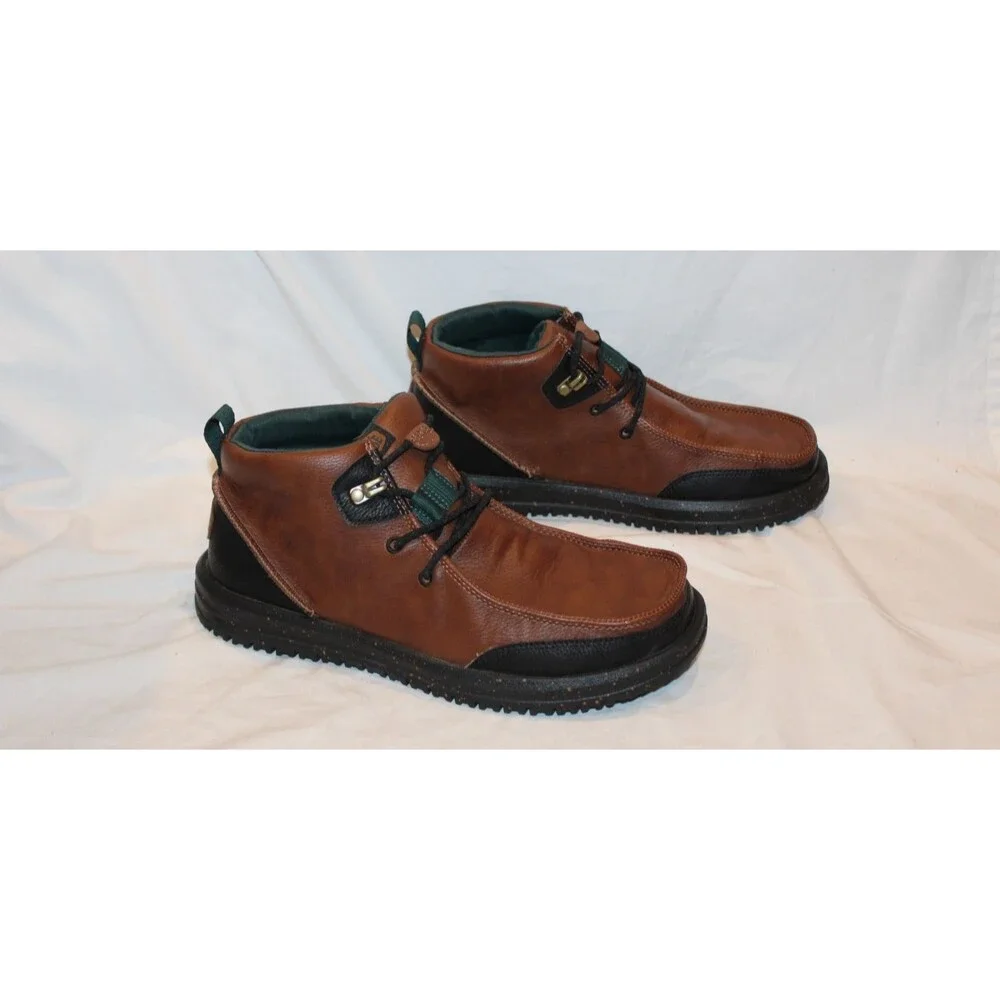 Hey Dude Men's Bradley Classic Chukka Style Boots Size 9 Brown Black Shoes